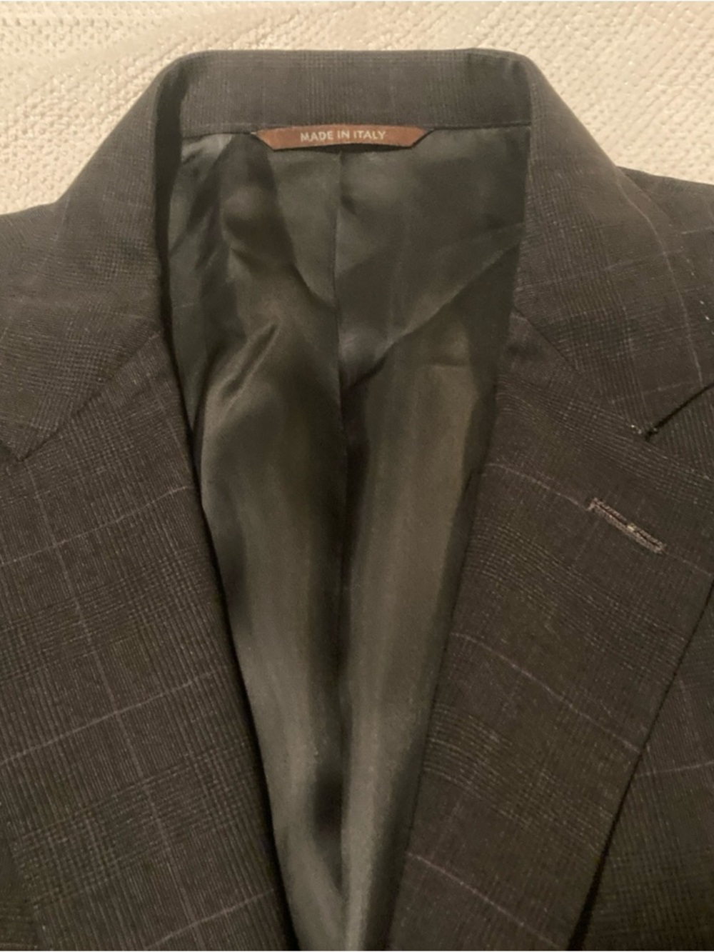 Canali Made in Italy Men's charcoal plaid Windowpane Blazer 44L